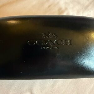 Coach Black Embossed Leather Sunglasses Case